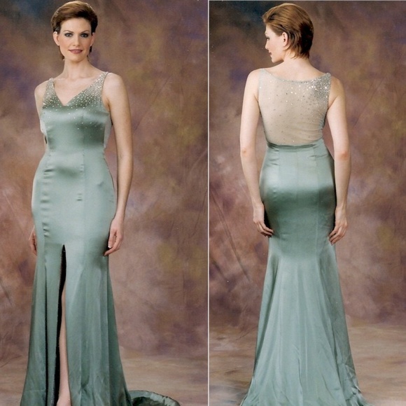 silk evening gown